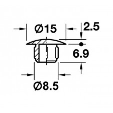 플라스틱 나사커버캡 Φ8.5 캡15mm/045.00.725 045.00.529